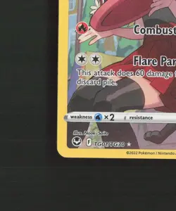 Braixen TG01/TG30 SWSH Silver Tempest Full Art Ultra Rare Holo Pokemon Card MP - Image 5