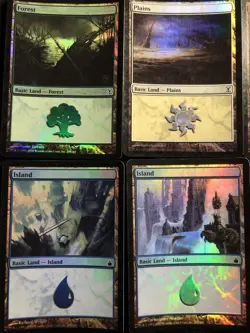 x12 Foil Land Card Lot MTG Invasion,Time Spiral (Check Pics) - Image 1