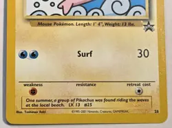Pokemon Wotc Black Star Promo # 28 **SURFING PIKACHU** Really Nice Card,,*READ* - Image 4
