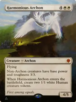 magic painted mtg altered art HARMONIOUS ARCHON Throne of Eldraine Free S&H USA - Image 1