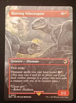Magic: The Gathering Hunting Velociraptor Jurrasic World LP/NM - Image 1