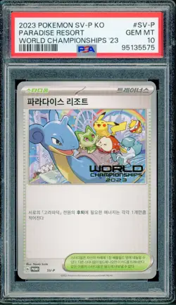 Pokemon KOREAN Paradise Resort World Championships 2023 SV-P PSA 10 GEM MINT - Image 1