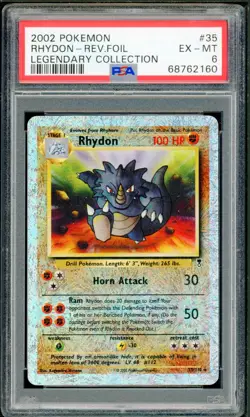 Pokemon Rhydon Reverse Foil Rare Legendary Collection 35/110 PSA 6 EX-MT - Image 1