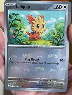 POKEMON LILLIPUP #074/086 COMMON MASTER BALL WHITE FLARE REVERSE HOLOFOIL NM - Image 1