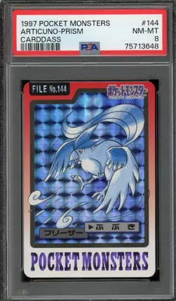 Pokemon Japanese Articuno PRISM Bandai Carddass 1997 No. 144 PSA 8 NM-MT - Image 1