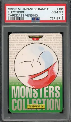 Pokemon Japanese Electrode Bandai Carddass Vending 1996 Green No. 101 PSA 10 GEM - Image 1