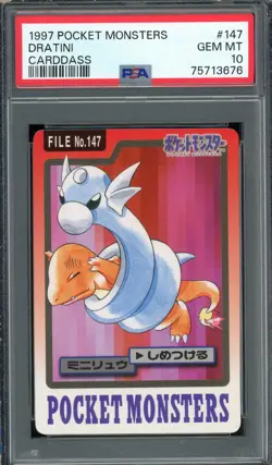 Pokemon Japanese Dratini Bandai Carddass 1997 No. 147 PSA 10 GEM MINT Charmander - Image 1
