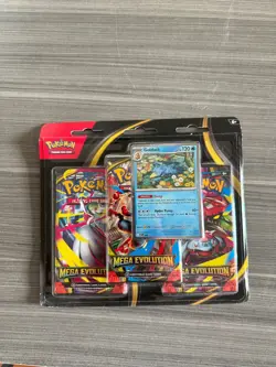 Pokemon TCG: Mega Evolution Three-Booster Blister - Golduck Promo (Factory Seal) - Image 1