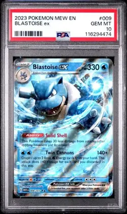 Pokemon 2023 SV Scarlet & Violet 151 Blastoise EX 009/165 PSA **10** - Image 1