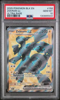 2025 POKEMON BLK EN-BLACK BOLT ULTRA RARE #158 ZEKROM EX PSA 10 - Image 1