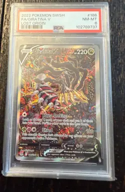 2022 Pokemon Giratina V Alt Art 186/196 Lost Origin PSA 8 - Image 1