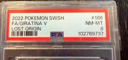 2022 Pokemon Giratina V Alt Art 186/196 Lost Origin PSA 8 - Image 3