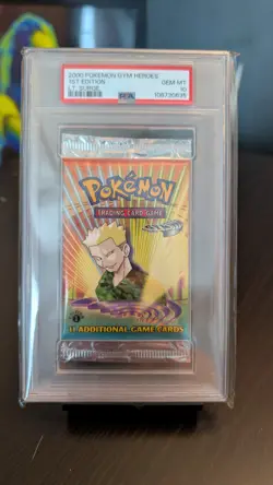 ⚡ 2000 Pokemon Gym Heroes 1st Edition Booster Pack - Lt. Surge 💎 Gem Mint 10 ✨ - Image 1