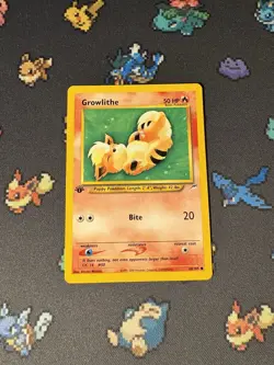 Pokemon Card Growlithe 68/105 Neo Destiny FIRST EDITION - (NM-) - Image 2
