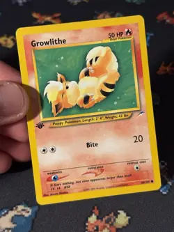 Pokemon Card Growlithe 68/105 Neo Destiny FIRST EDITION - (NM-) - Image 3