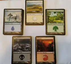 Magic the Gathering - 50 Card Lot 10 of Each Color Basic Land - Image 1