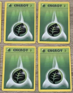 2000 Pokemon TCG Base Set 2 Grass Leaf Energy 127/130 - LP 8 Cards - Image 2
