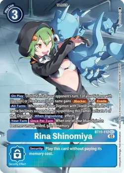 Digimon Card Game Rina Shinomiya Alternate Art BT11-112 SEC NM USA SELLER - Image 1