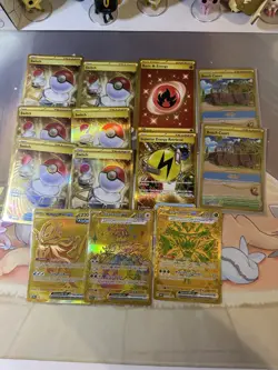 Pokemon Gold Cards Lot Of 13 Terapagos Walking Wake Ogerpon Switch - Image 1