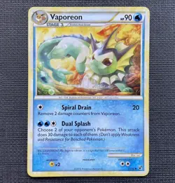 Vaporeon 41/90 | Regular Non-Holo Uncommon Pokemon Card | HS Undaunted 2010 - Image 1