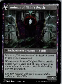 MTG Foil-The Long Reach of Night-Kamigawa: Neon Dynasty #109 - Image 2