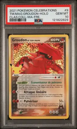 🇫🇷 GROUDON HOLO PSA 10 - 25 ANS CELEBRATIONS 9/95 EB FR Carte Pokemon 🇫🇷 - Image 2