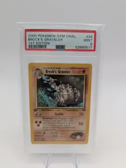 2000 POKEMON GYM CHALLENGE 1ST ED #34 BROCK'S GRAVELER PSA 9 - Image 1