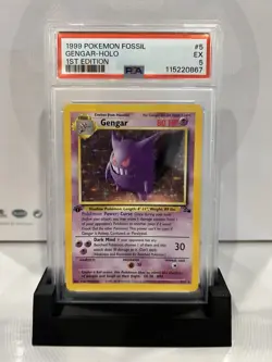 PSA 5 - 1999 Pokemon - 1st Edition Fossil Gengar Holo 5/62 - Holo Foil WOTC - Image 1