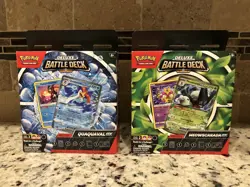 Pokemon TCG Quaquaval EX and Meowscarada EX Deluxe Battle Decks Lot of 2 - Image 1