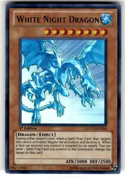 YUGIOH TCG WHITE NIGHT DRAGON LCGX-EN205 ULTRA 1ST ED NM - Image 1