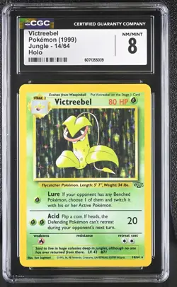 CGC 8 Victreebel 1999 Jungle 14/64 Holo Pokemon Card - Image 1