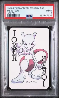PSA 9 MINT 1998 Pokemon Televi-Kun Mewtwo Joker playing card - Image 1