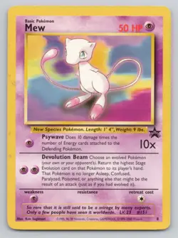 2000 WOTC Black Star Mew Promo #8 Pokemon Card - Image 1