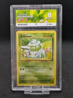 Pokemon Bulbasaur Base Set Graded Card ACE 8 WOTC Vintage PSA - Image 1