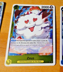 ONE PIECE CARD GAME HOLO CARTE FRANCAISE ZEUS OP11-106 R JCC MINT 2025 - Image 1