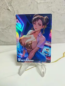 Chun li Trading Card Waifu Goddess Story Anime Girl holo Karte Manga Full Art - Image 1
