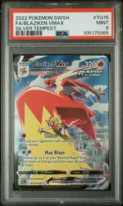 PSA 9 Blaziken VMAX TG15/TG30 Silver Tempest TG Rare Mint Pokemon Card - Image 1