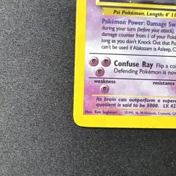 Alakazam 1/130 SWIRL Base Set 2 2000 Pokemon Card Holo Rare - Image 3