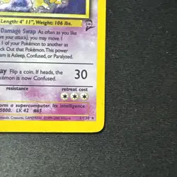 Alakazam 1/130 SWIRL Base Set 2 2000 Pokemon Card Holo Rare - Image 4