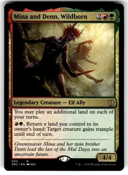 1x Mina and Denn, Wildborn Zendikar Rising Commander MTG Magic the Gathering NM - Image 1