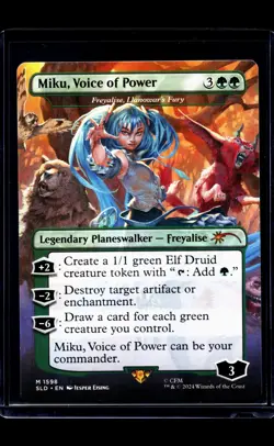 2024 MTG Magic The Gathering SLD Secret Lair Drop Borderless Miku Voice of Power - Image 1