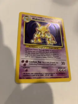 Pokemon Alakazam TCG Base Set Holo Card 1/102 Unlimited Rare LP/NM Condition - Image 2