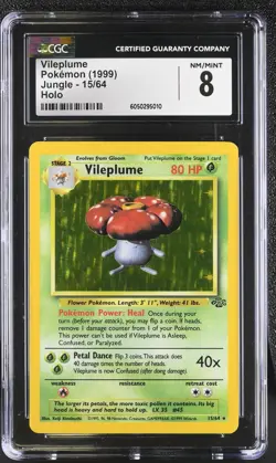CGC 8 Vileplume 1999 Jungle 15/64 Holo Pokemon Card - Image 1