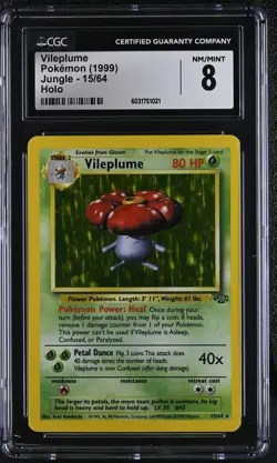 CGC 8 Vileplume 1999 Jungle 15/64 Holo Pokemon Card - Image 1
