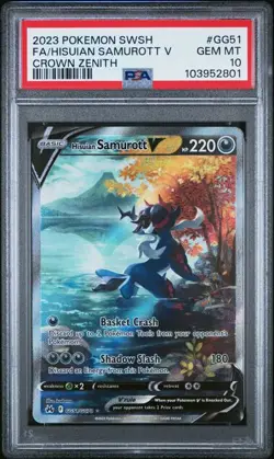 Pokemon Hisuian Samurott V Crown Zenith Galarian Gallery Alt Art #GG51 PSA 10 - Image 1