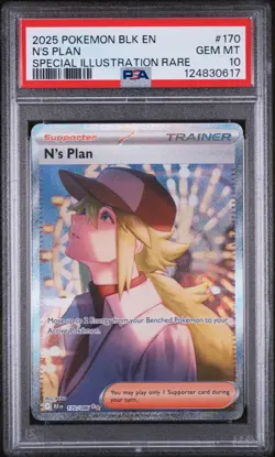 N'S Plan Special Illustration Rare Pokemon Blk En-Black Bolt 170 NM PSA 10 - Image 1