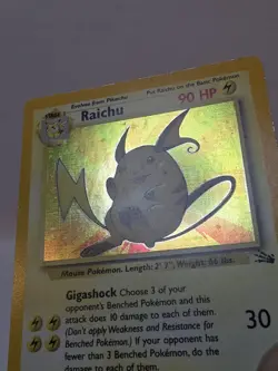 Pokemon TCG Raichu 14/62 Fossil Holo! MP/HP Condition! See Description! - Image 2