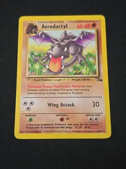 Aerodactyl 16/62 Fossil Regular Black Star Rare WOTC Vintage Pokemon TCG LP - Image 1