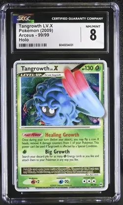 CGC 8 Tangrowth LV.X 2009 Arceus 99/99 Holo Pokemon Card - Image 1