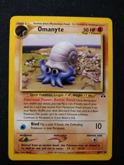Omanyte Neo Discovery Unlimited LP Common Card 60/75 - Image 1